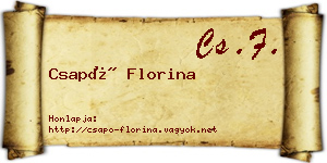 Csapó Florina névjegykártya